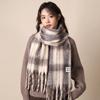 Scarf Winter Women's High-end Sense New Plaid Couple Warm Thickened Long Shawl Integrated Scarf Tide