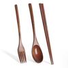 5 Pieces Wooden Spoon Soup Spoon and Fork Tableware Natural Ellipse Ladle Spoon Set Eco Friendly Products Spoons for Cooking4