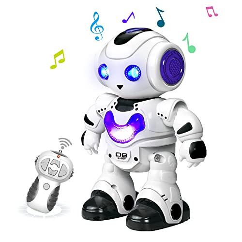 Electric Robot, Radio-Controlled Robot Toy, Bipedal Walking Robot, Moving Toy, Humanoid, Dancing, Sound, Reactive Toy, Light, Demo Mode, Easy to Opera