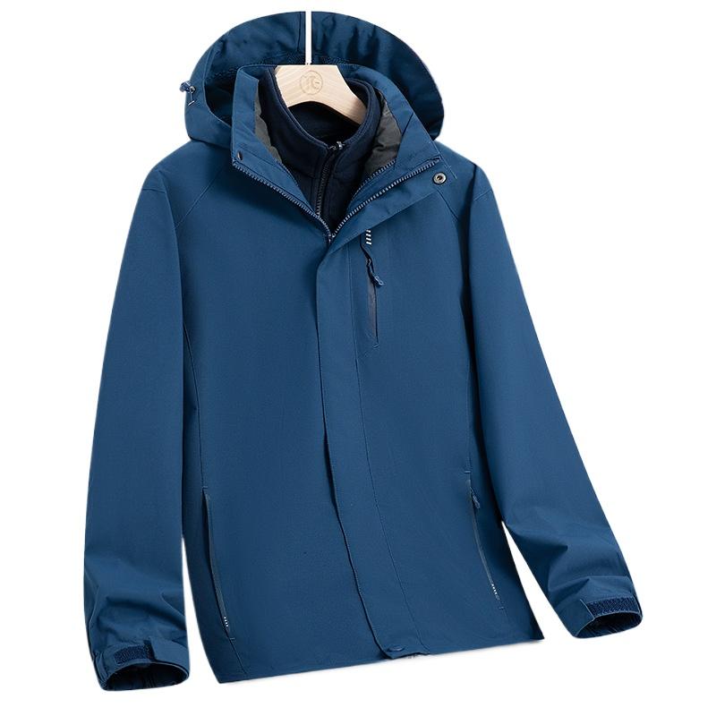 Cozy Up Men's Outdoor Hard Shell 3-in-1 Jacket Windproof Outerwear with Inner Fleece Hiking Coat