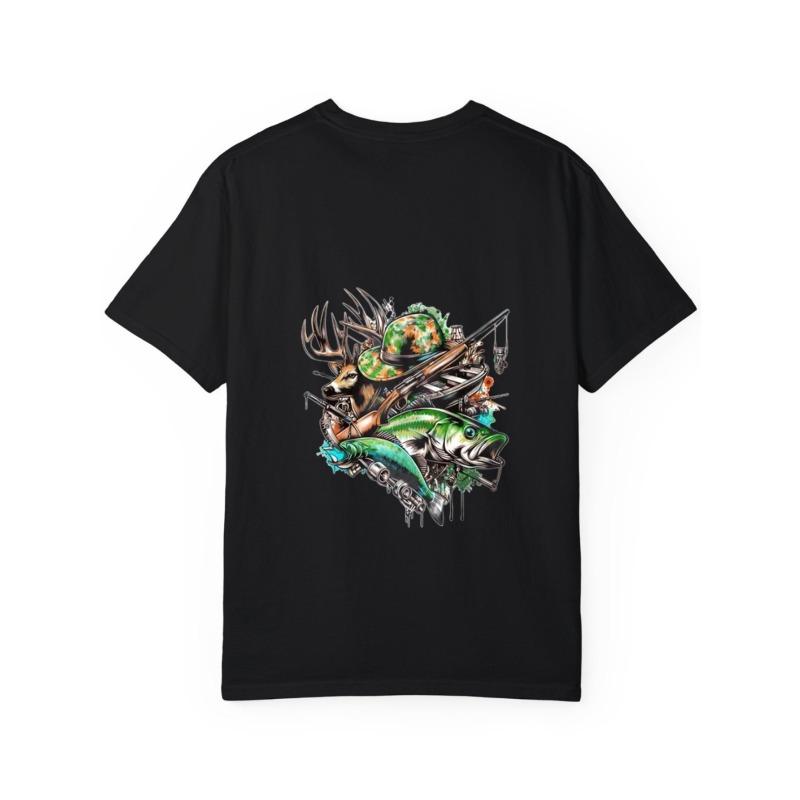 Мужская футболка с коротким рукавом белая с графическим дизайном на тему охоты и рыбалки, для приключений на открытом воздухе, повседневная одежда