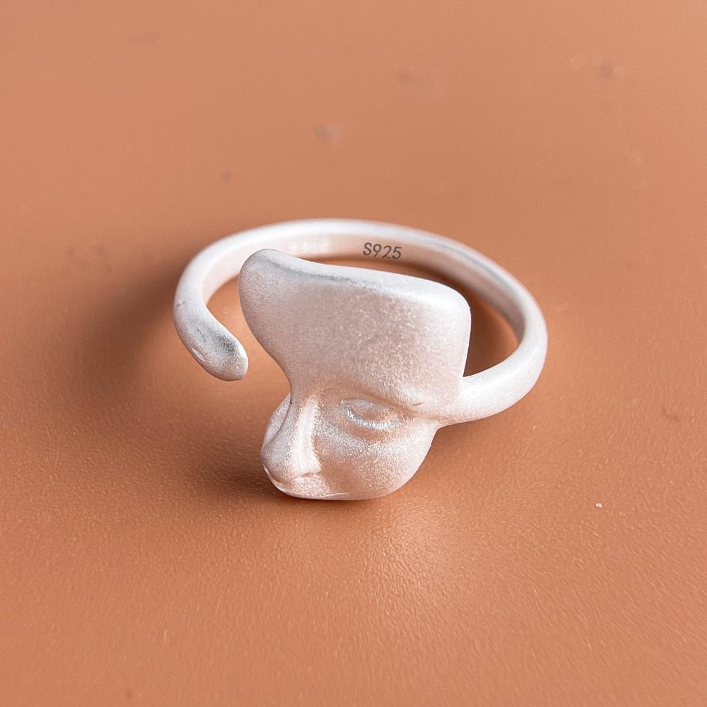 Xiaomi BF CLUB 925 Sterling Rings for Women Simple Geometric Handmade Irregular Retro Boy Girl Face Ring Allergy For Birthday Gift