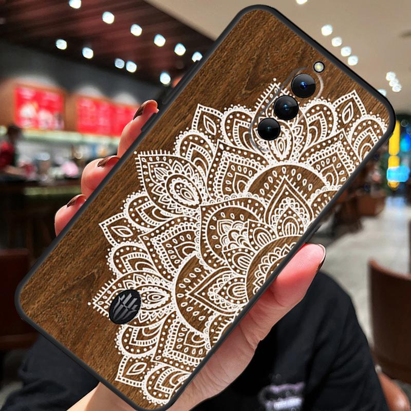 Деревянный чехол с цветочной мандалой для ZTE Nubia Red Magic 8S 9S 10S 8 9 10 Pro Plus 6S 7S 6 7 Pro 5G 6R 11 Pro Plus