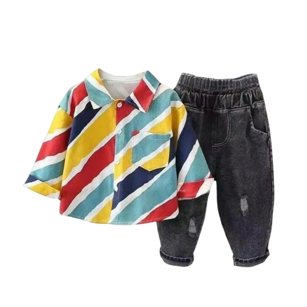 Детский повседневный комплект с длинным рукавом, удобные наряды для повседневной носки