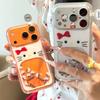 Большая голова KT кот flow slider для чехла мобильного телефона iPhone17Promax Apple 15 прозрачный 14 защитный чехол 13