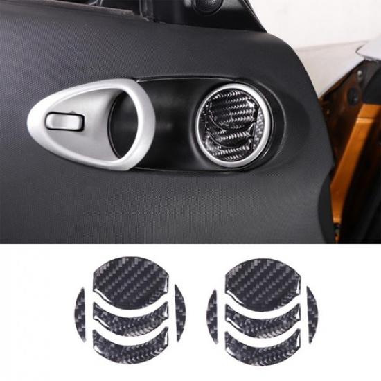 Black Carbon Fiber Door Panel Air Outlet Vent Trim Cover For Nissan 350Z 2003-06