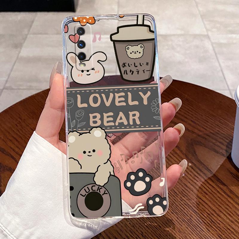 Jelly Casing For VIVO Y70S / IQOO U1 Fundas Capa Clear Silicone Soft TPU Back Cover Cute Cat Rabbit Heart Protective Case Coque
