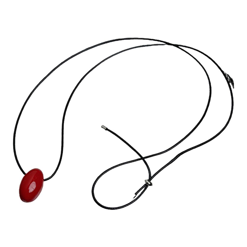Шикарное Ожерелье-Кулон из Агатового Шара Универсальное Длинное Черное Шнуровое Ожерелье-Свитер Шарм с Подвеской из Шара Красного Агата