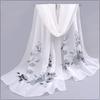Brand Spring Summer Scarf Branch Rose Pattern Long Cape Shawl Printed Scarves  For Women Girls