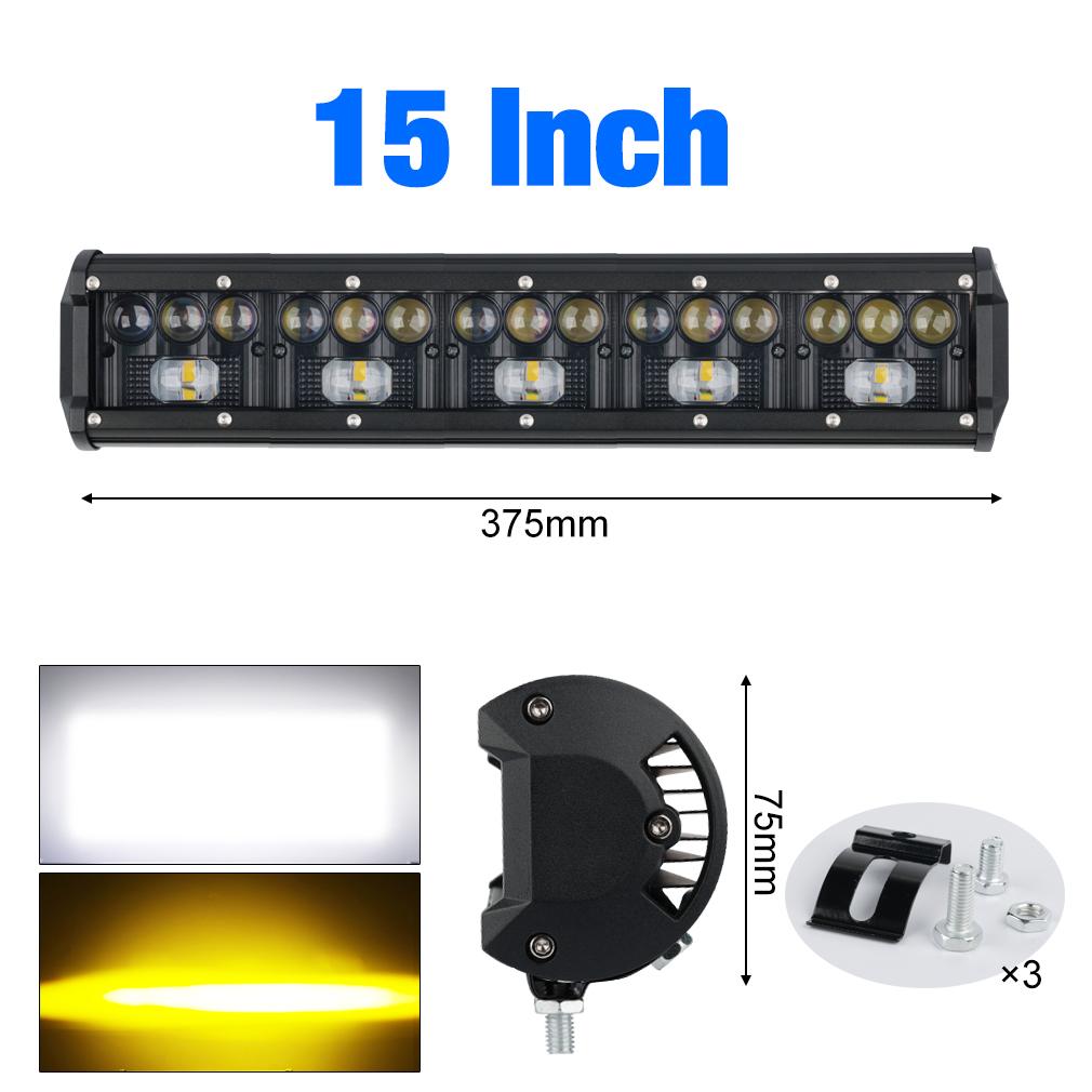1 шт. двухцветный автомобильный светодиодный светильник для бездорожья 4x4, прожектор, противотуманная фара, 12 В, 24 В, фара для грузовика, фермы, трактора, лодки, внедорожника, квадроцикла, световая полоса/рабочий свет, белый и желтый