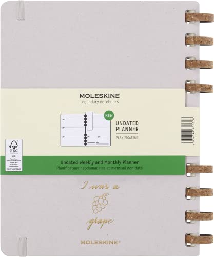 Еженедельник Moleskine без дат на спирали, твердая обложка, размер XL (ширина 20,4 см x высота 25,2 см), Давленый виноград, DHUNDSPD2312MWH4