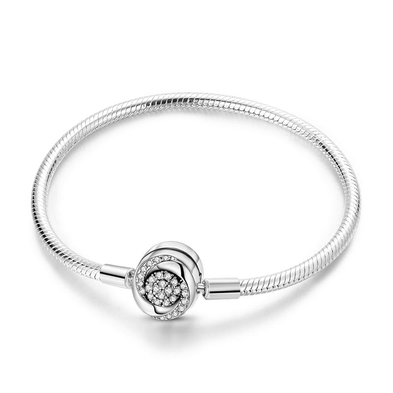 17-20CM Butterfly Bracelets LOVE Heart 925 Silver Bracelet Fit DIY Charms Beads Women Jewelry Gift