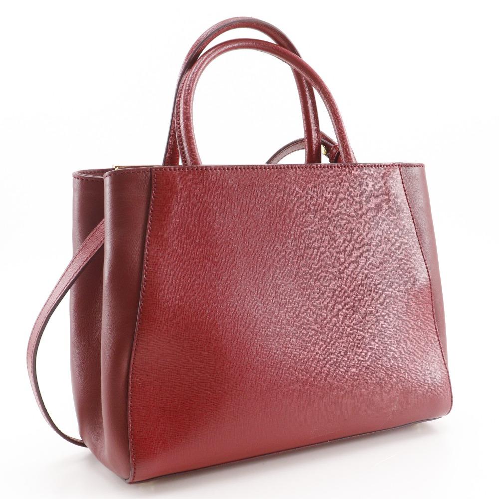 FENDI Petite to Jules Handbag 8BH253 2WAYShoulder Red leather Women Used