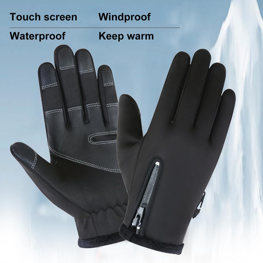 Outdoor Winter Warm Gloves Touch Screen Fingers Gloves Anti Slip Windproof Waterproof for Running Cycle Driving Hiking