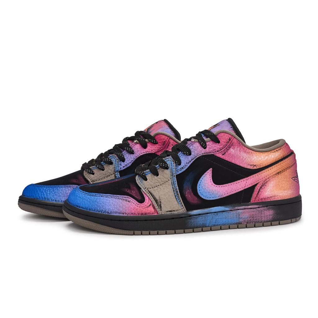Jordan Air Jordan 1 811 Manufacturing, Phantom Night Iridescent Abrasion Resistant Low top Vintage Basketball Shoes IB7109-005(Team80-S-BOX)
