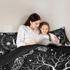 Erosebridal Tree of Life Comforter Set Sun and Moon Bed Sets, Gothic Moth Duvet Trippy Galaxy Stars Quilt Duvet Twin Cosmic Celestial Stars
