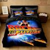 Back Future Pattern Bedding Quilt Set Quilt Cover Pillowcase Home Birthday Gift(1 * duvet cover + 2 * pillowcase, without core)