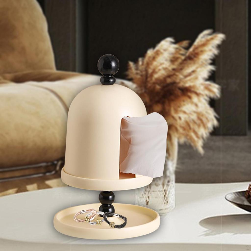 Facial Napkin Box Paper Dispenser with Pallet Freestanding Tissue Case Storage for