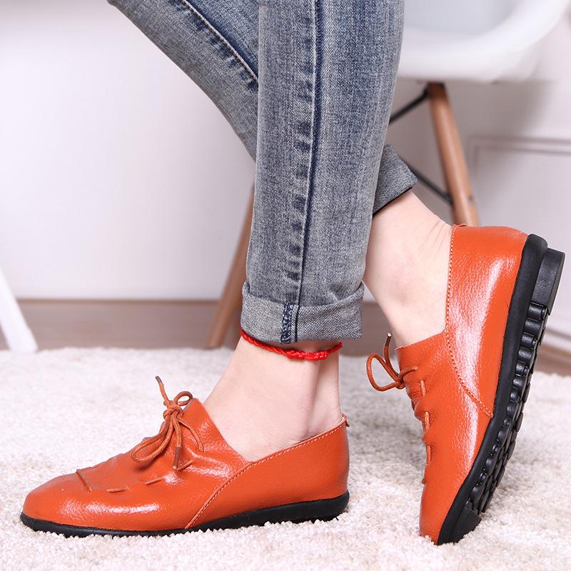 Туфли женские вечерние женские туфли на плоской подошве из натуральной кожи базовые женские туфли на шнуровке весенне-осенние туфли fgb5