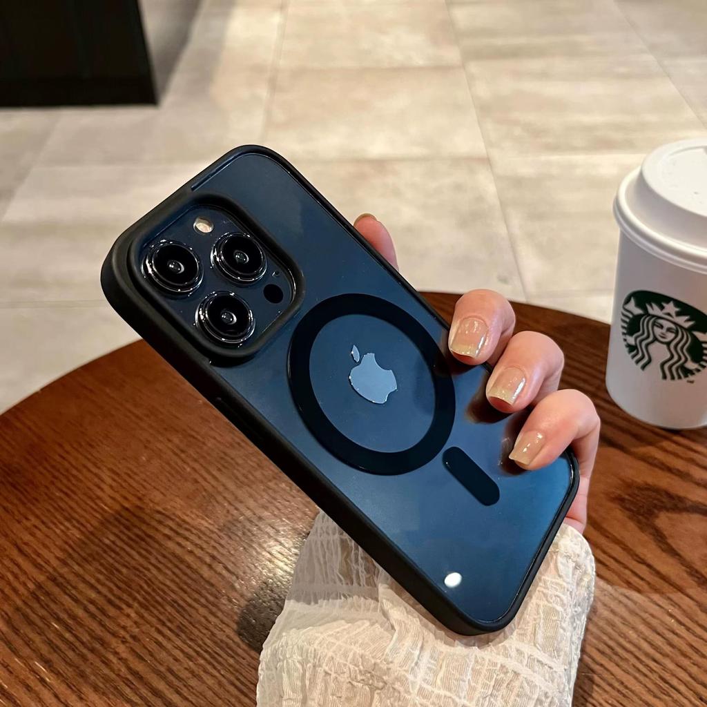 Роскошный противоударный чехол Magsafe для беспроводной зарядки для iPhone 16 15 14 Plus 13 12 Mini 11 Pro XR XS Max Прозрачный магнитный бампер