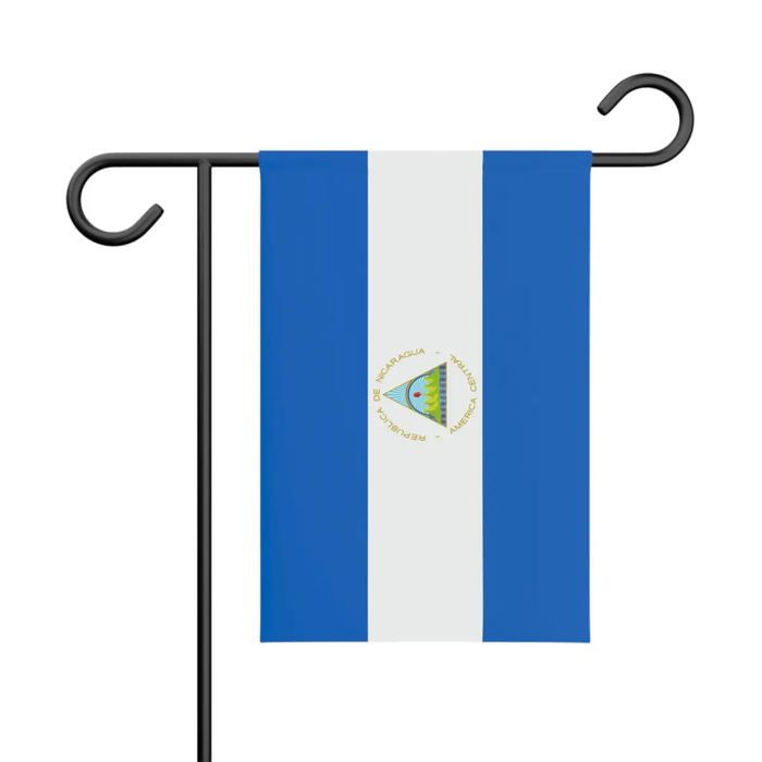 Drapeau Jardin Nicaragua – 32 x 47.5 cm – Polyester Résistant – Format Vertical – Extérieur – Pixelforma