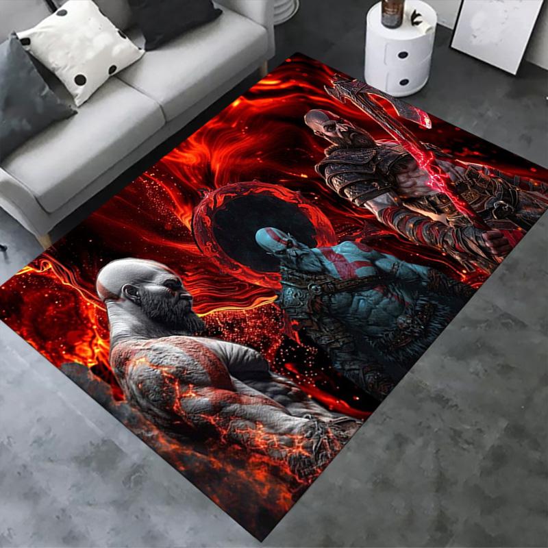 God of War Carpet Rug for Living Room Bedroom Home Sofa Decoration,Kids play Non-slip Floor Mat