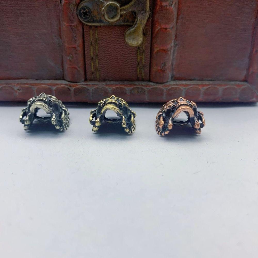 Copper Brass Crown Skull Beads Crown Outdoor Tools Brass EDC Skeleton Pendant EDC Outdoor Tools