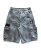 BLACKBLOND Vividi Graffiti Logo Dirty Wash Cargo Shorts (Vintage Blue)