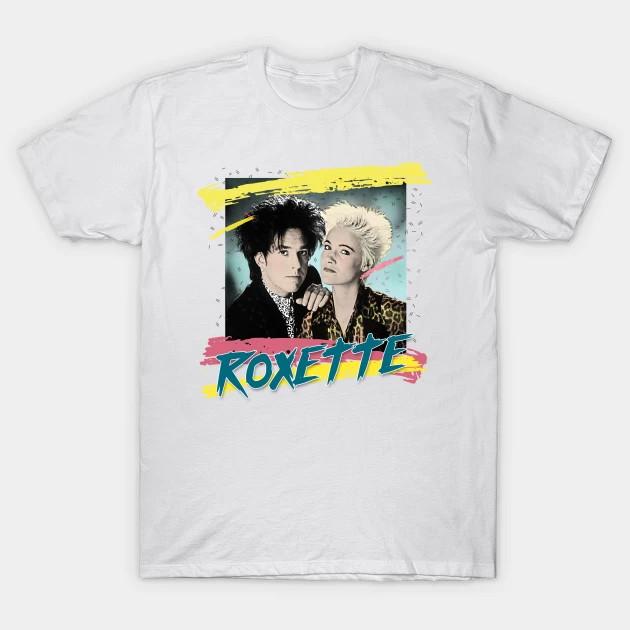 Vintage Roxette Music Band Heavy Cotton White All Size Unisex Tee Shirt MM271