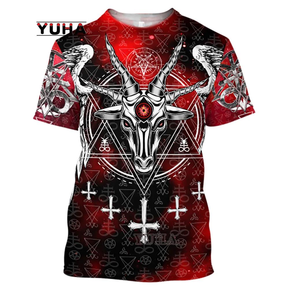 Мужские футболки с 3D принтом Reaper Skull Angel And Demon, летняя мода, рубашки с короткими рукавами в стиле Харадзюку, топы унисекс, футболки