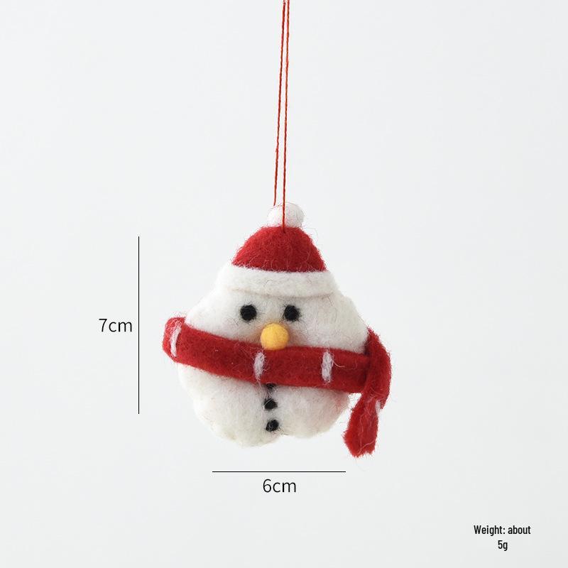 Christmas Wool Felt Santa, Snowman & Reindeer Bell Pendant
