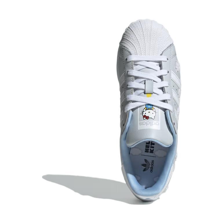 Hello Kitty x adidas Superstar J Вышитые облака Детские кроссовки Синий Гало-синий Облачно-белый IF7021
