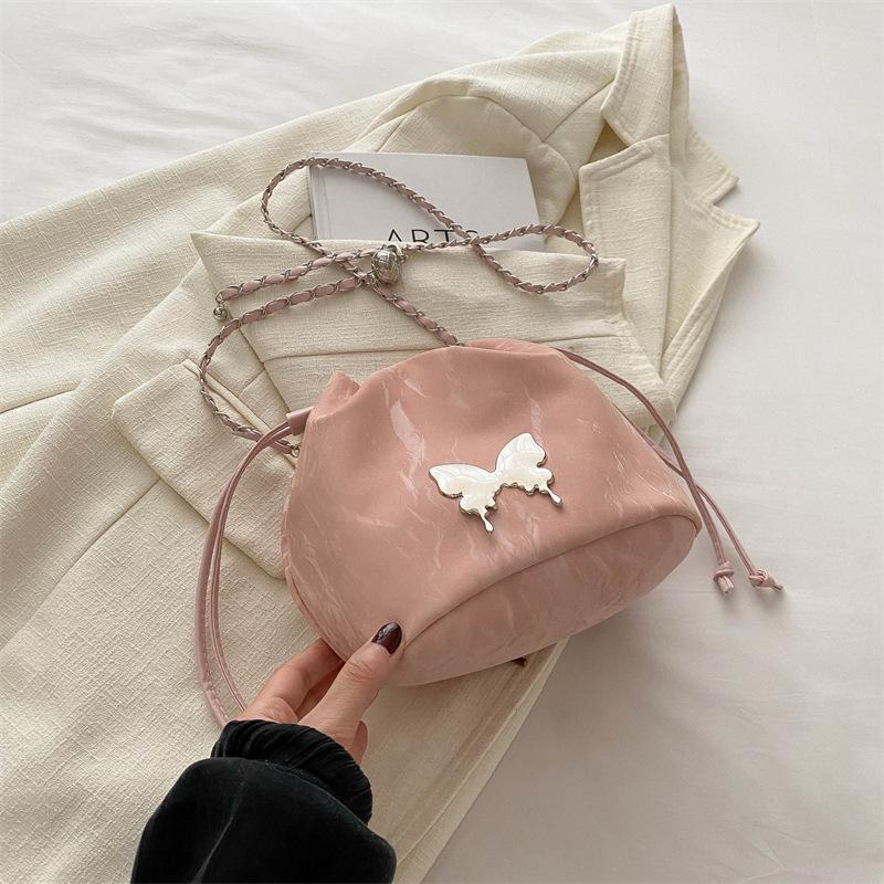 Bow Chain Small Bag Women'S Spring And Summer Niche Design Commuter Bucket Bag