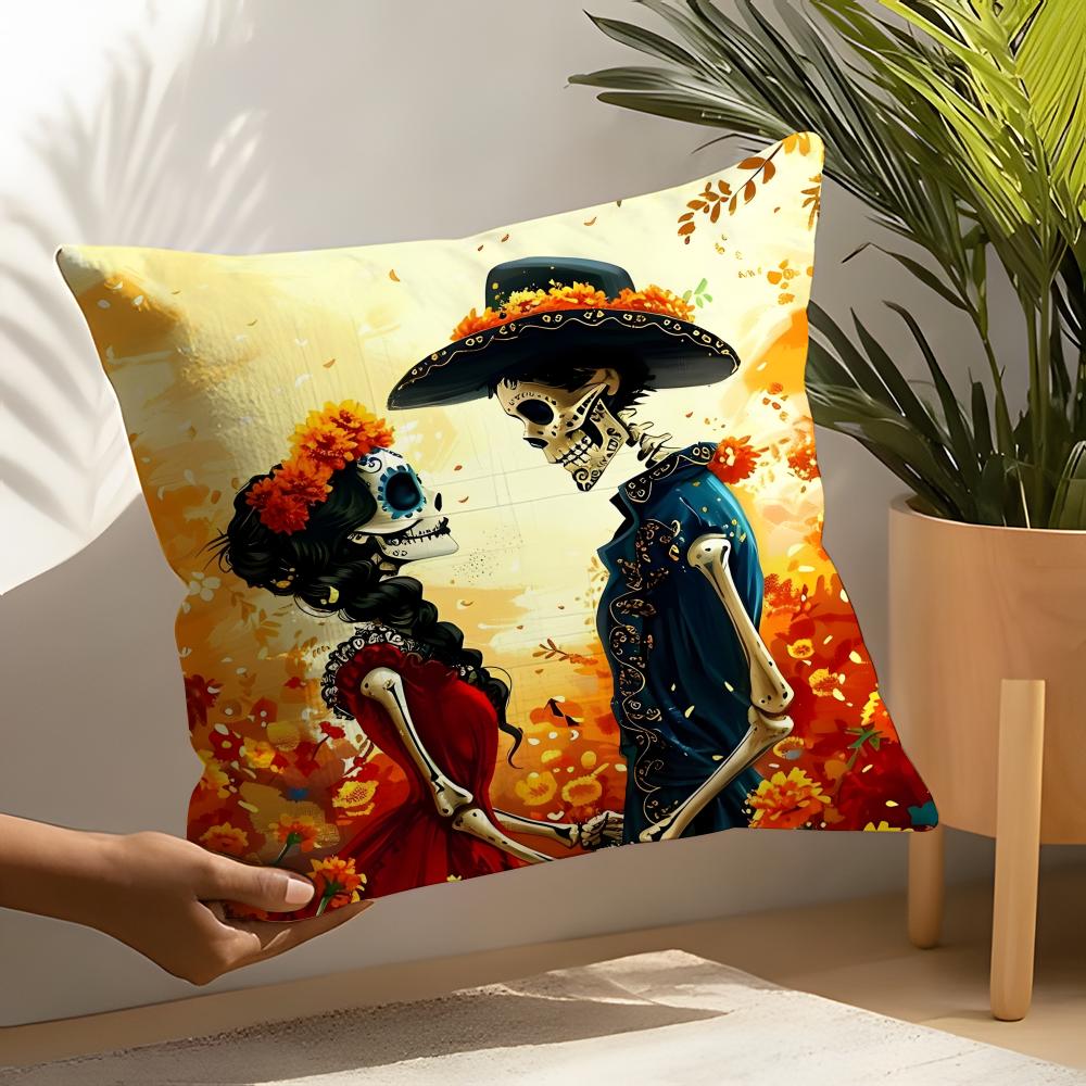 Festival Day of the Dead Art Pillow Case Linen Cushion Covers For Decorative Sofa Home Pillows Case Car Chair Pillows Cases