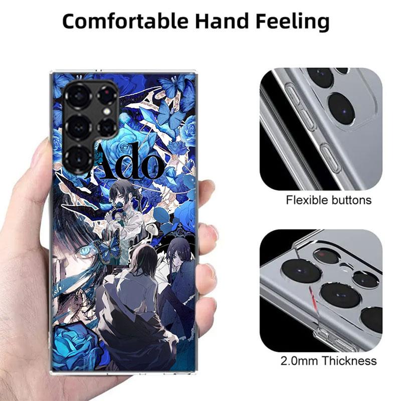 Ado Album Kyogen Capa Phone Case For Samsung S26 Ultra S25 Edge Galaxy S23 S21 S20 S24 FE S22 S10 Plus Cover Clear TPU Shell Coq