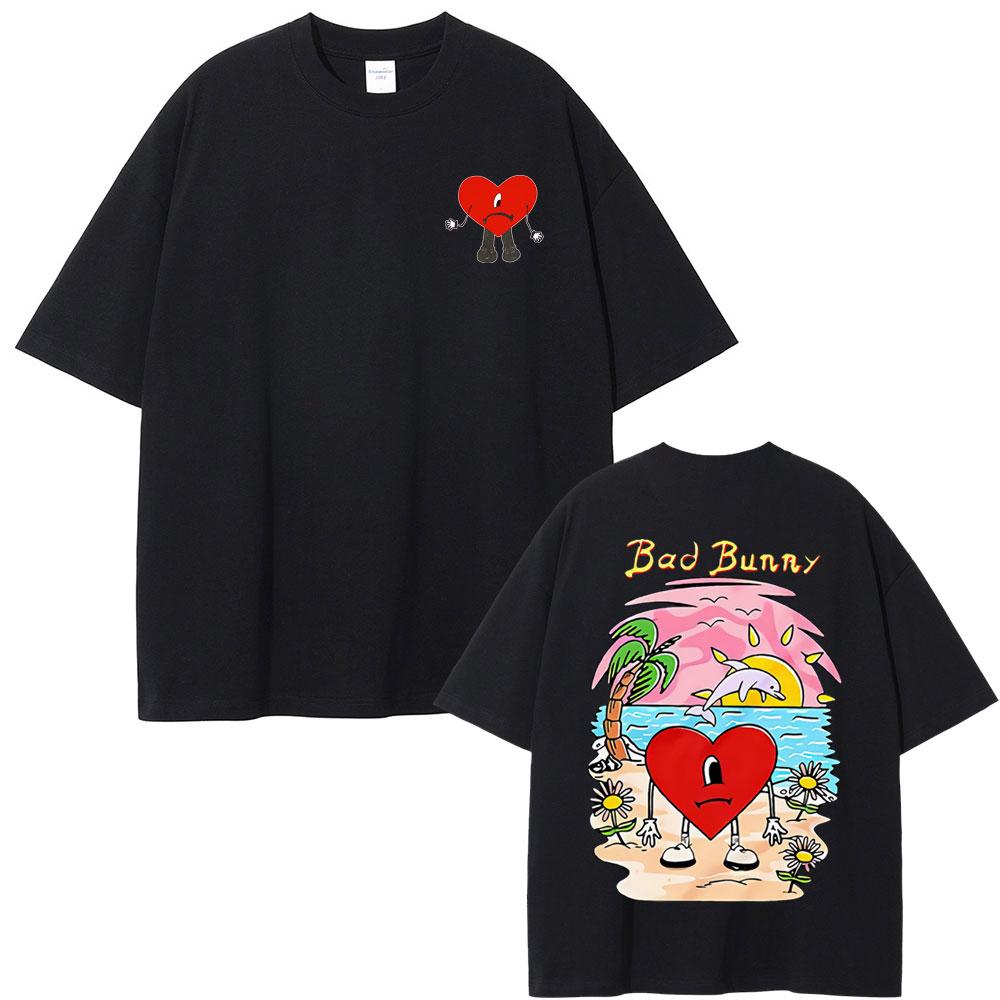 2025 Summer Bad Rabbit Tshirt Un Verano Sin Ti Graphic Tshirt Mens Fashion Super Street Casual Highquality Cotton Tshirt