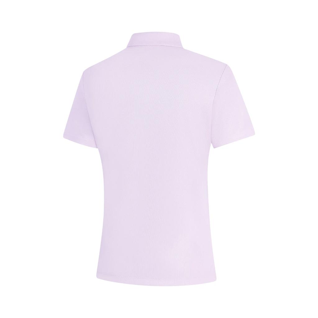Li Ning Sports Lifestyle Series Casual Simple Solid Color Comfortable Versatile Pullover Short Sleeve Polo Shirt Women Tops APLV496-5