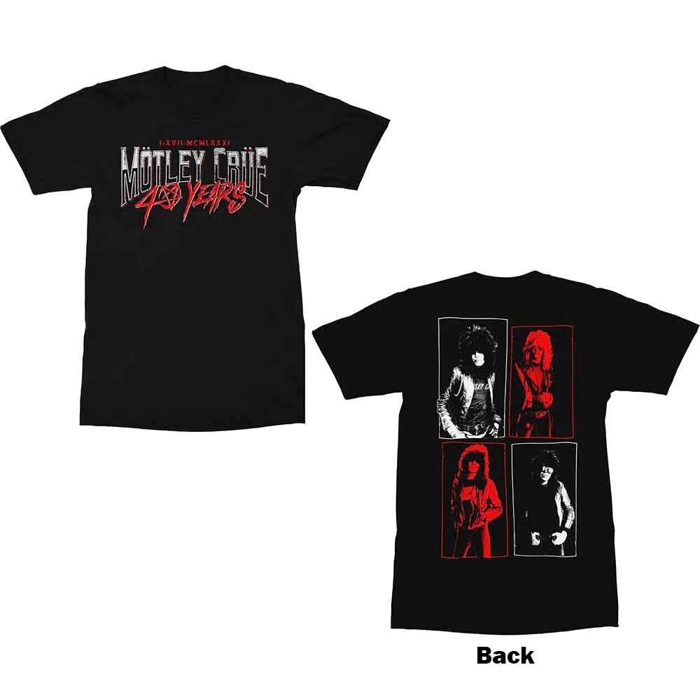 Motley Crue 40 Years T-Shirt Black New