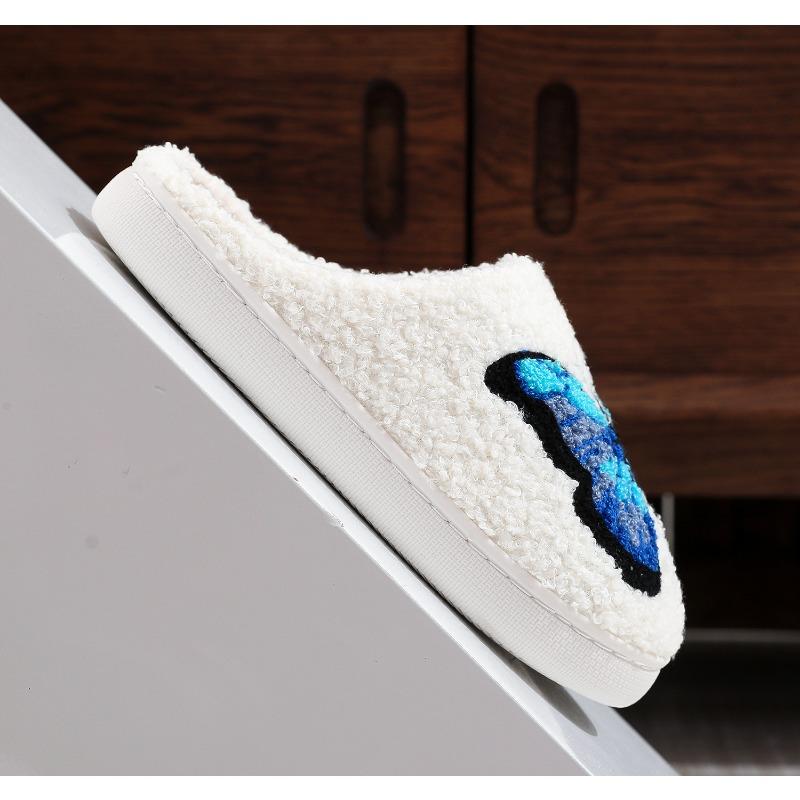 Новые удобные домашние цветные хлопковые тапочки с бабочками для зимних женщин, толстая подошва для тепла в помещении