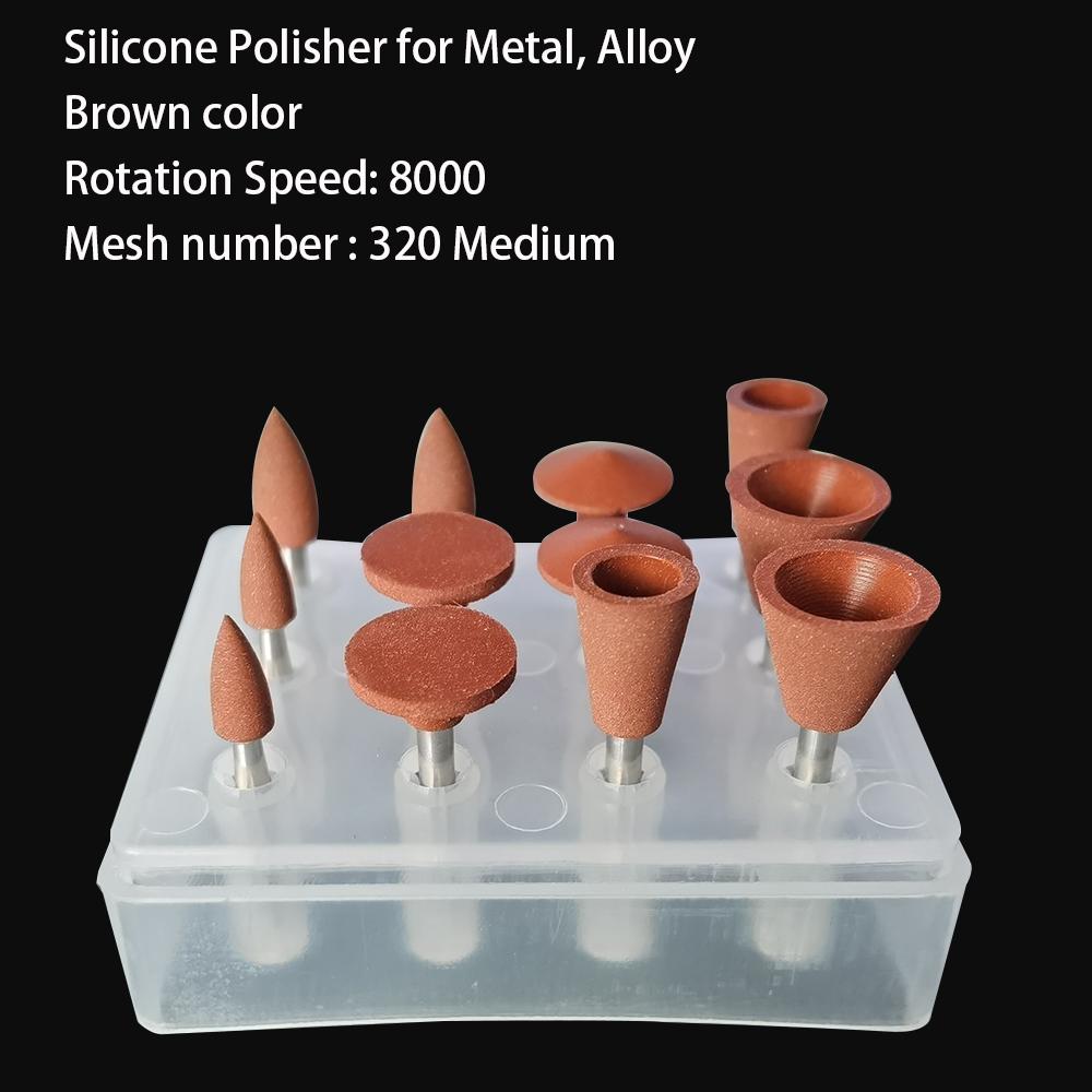 Jnsur Dental Стоматологический Полировальный Набор 12 шт. Силиконовые Шлифовальные Головки Для Низкоскоростного Наконечника Керамические/Композитные/Металлические/Сплавные Зубы