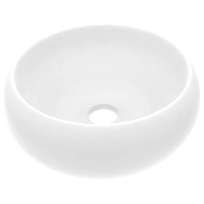 VidaXL Round Luxury Washbasin Countertop Toilet Washbasin Bathroom Kitchen Cloakroom Home Interior White 146998
