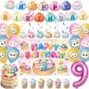 Squishy Dumpling Birthday Party Decor Kit Disposable Tableware Cup Plate Napkin Gift Bag Banner Backdrop Kids Party Supplies