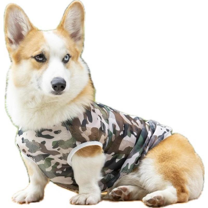 Одежда для собак Весна, лето и осень Тонкий дышащий сетчатый жилет для домашних животных для маленьких, средних и больших собак, бойцовская одежда для корги, сиба-ину