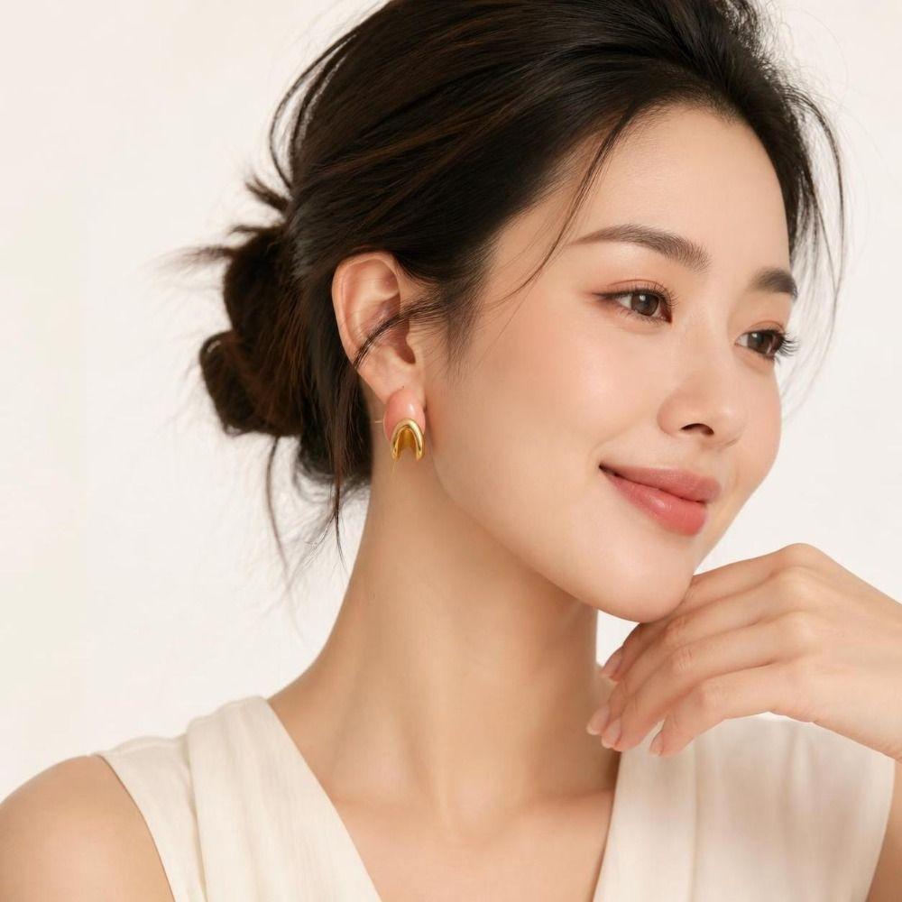 Stainless Steel Multi Color Earrings Exquisite Ear Jewelry Fashion Teardrop Stud Earrings  Women