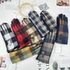 Клетчатые перчатки Женские перчатки для верховой езды Шерстяные перчатки Перчатки для сенсорных экранов с разделителями для пальцев для верховой езды на открытом воздухе