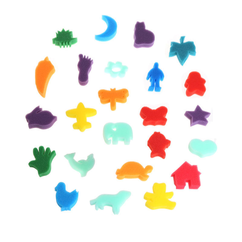 24Pcs Sponge Set Children Kids Art Craft Painting DIY Toy Home Education School