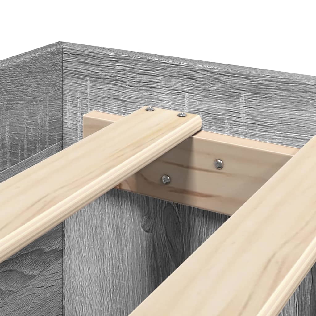 Bed Frame Grey Sonoma 90x190 cm Engineered Wood