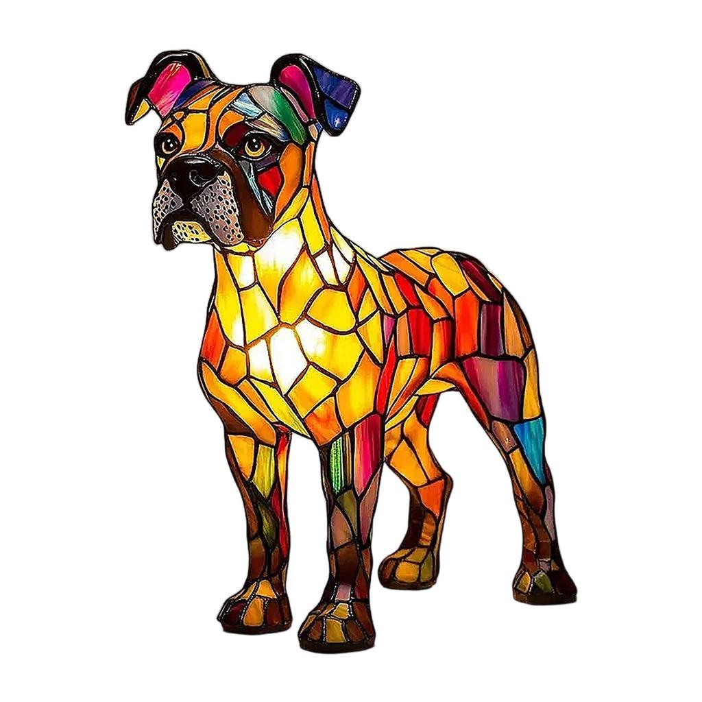 Ночной светильник Dog Series Art, французская лампа, лампа Corgi, настольный ночник с витражной смолой, светодиодный столик для милых питомцев, винтажный декор для дома в виде животных