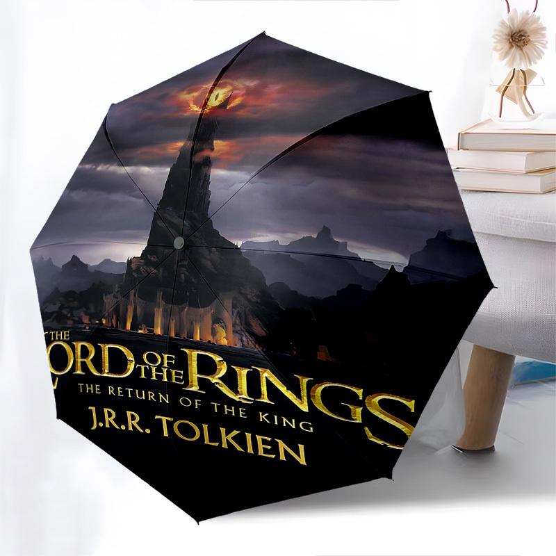 1pc The Return of the King J.R.R. Tolkien Automatic Folding Umbrella - Compact 8-Rib Design, Durable Plastic & Iron1212L