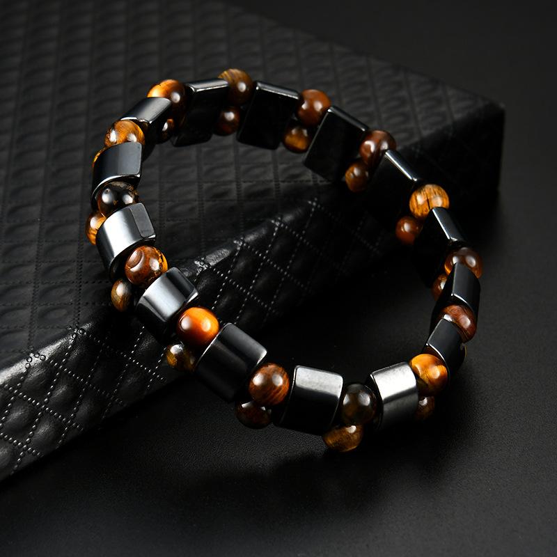 New Double Hematite Tiger's Eye Bracelets Men Tiger Eye Hematite Charm Bracelets for Women Natural Energy Stone Bracelet JewelryGood product
